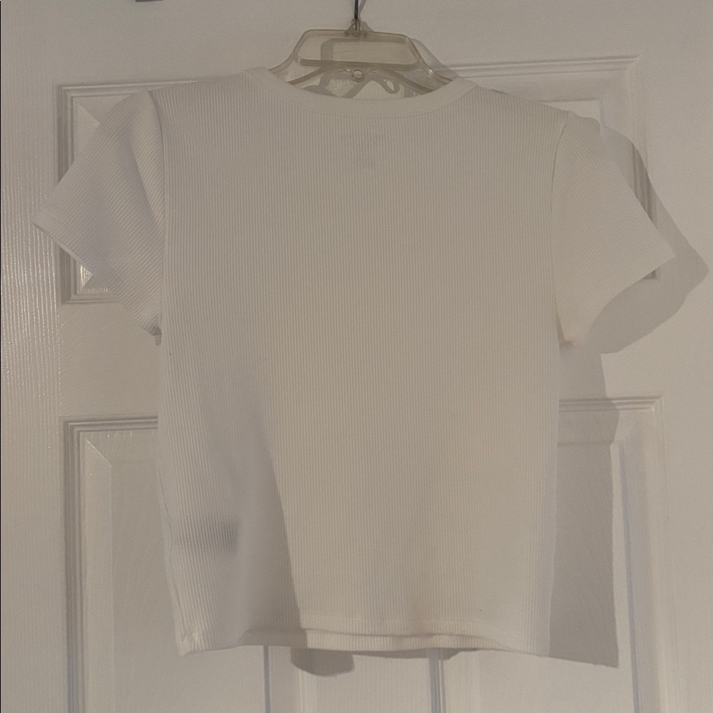American Eagle White Ribbed Tee - Picture 3 of 3